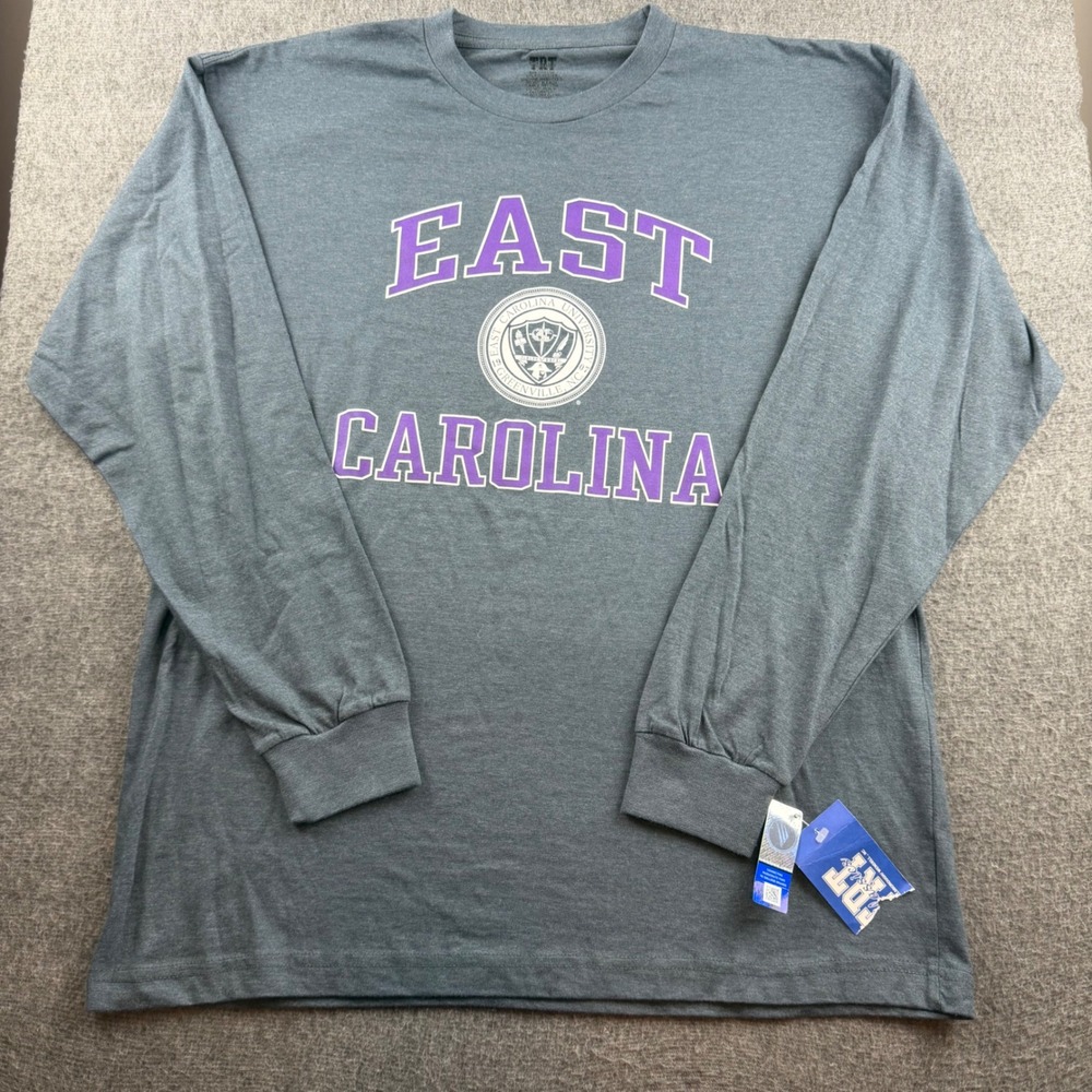 TRT Classics East Carolina University Shirt Womens XL Gray Long Sleeve ECU Tee